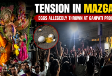Ganpati procession in Mazgaon Mumbai amid tension after eggs were allegedly thrown at the idol
