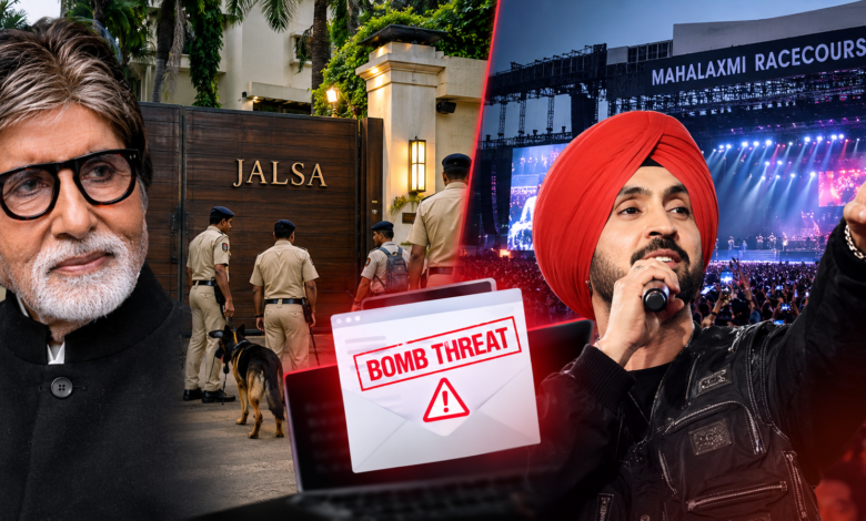 Reported bomb threat names Amitabh Bachchan’s Jalsa bungalow in Juhu and Diljit Dosanjh’s Mumbai concert venue at Mahalaxmi Racecourse.