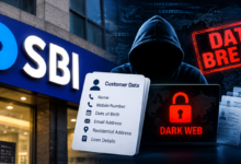 SBI data breach investigation into the suspected exposure of 3,897 customer records on the dark web.